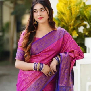 kanji katan saree কাঞ্চি সিল্ক কাতান শাড়ী ম্যাচিং ব্লাউজ পিস সহ