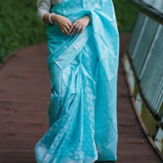 Soft katan silk party saree for women