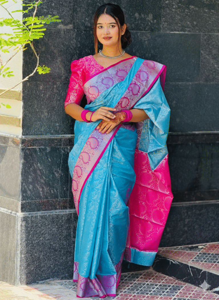 কাঞ্জিপুরাম সফট সিল্ক কাতান শাড়ি (ব্লাউজ পিস সহ)